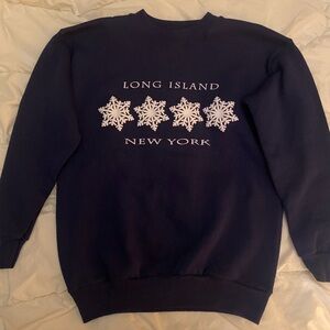 Vintage Long Island New York snowflake crew neck
